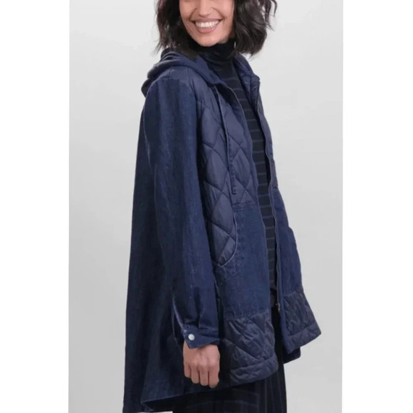 Alembika Ether Misto Hooded Zip Jacket Denim - Picture 2 of 9